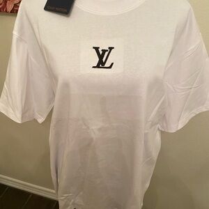 Louis Vuitton White embroidered Tee